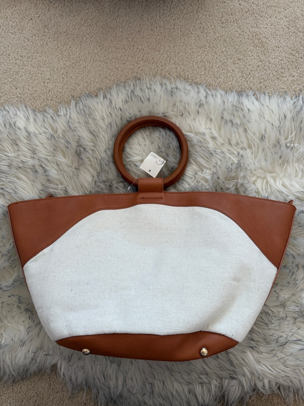 Cato Circle-Handle Canvas Tote